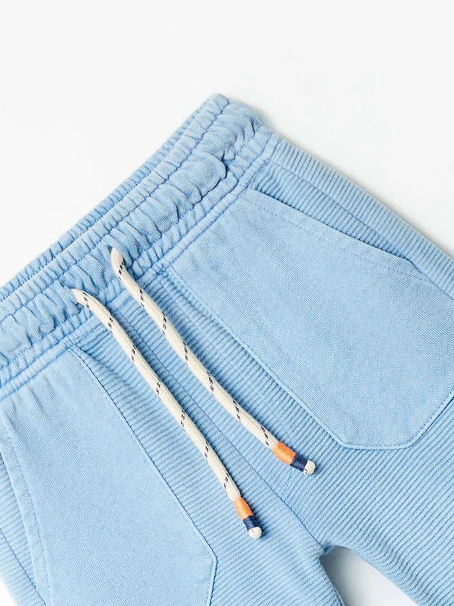 SFERA KIDS Boy Toddler Shorts Ottoman Terry Bermuda Blue Medium