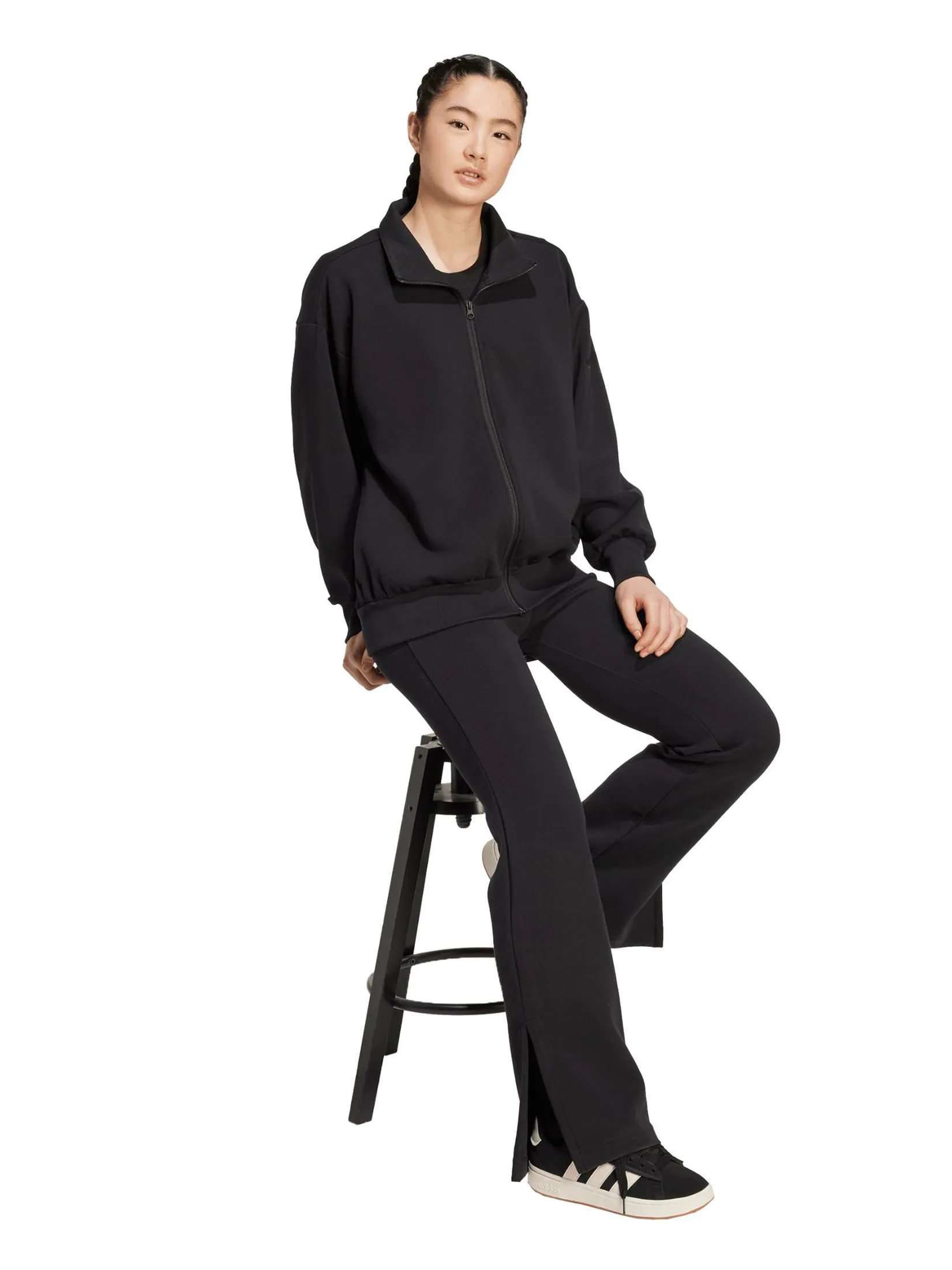 ADIDAS Women Jacket Full-Zip Soft Lux Loose JM1658 Black