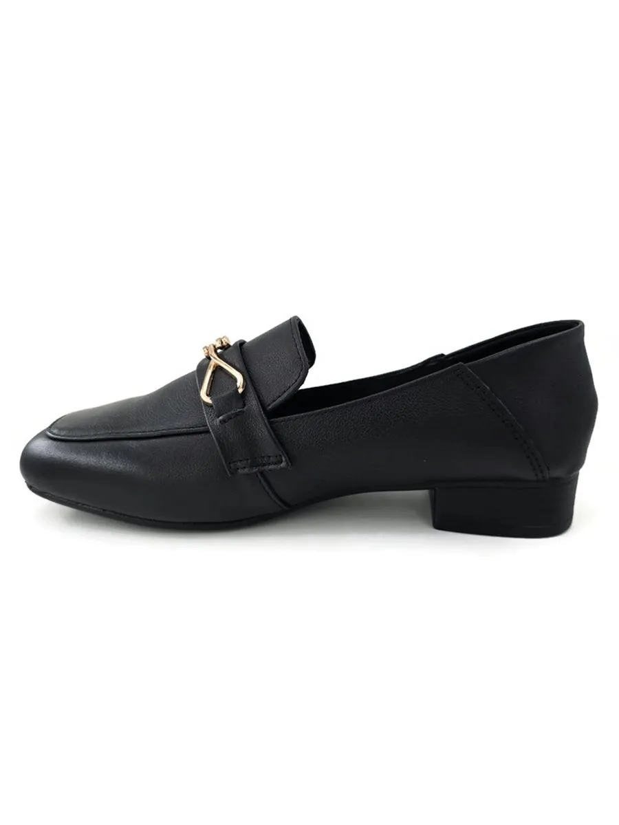 KLIN Women Square Toe Loafer Black