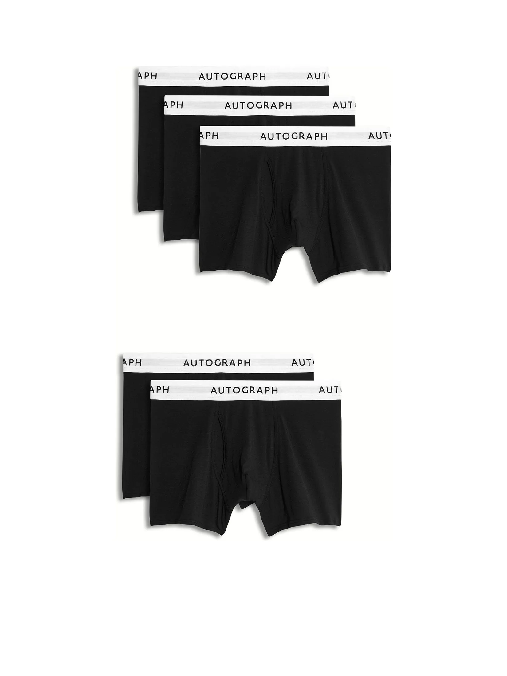 MARKS & SPENCER Men Underwear Trunks 5pk Supima Cotton Modal Black Mix
