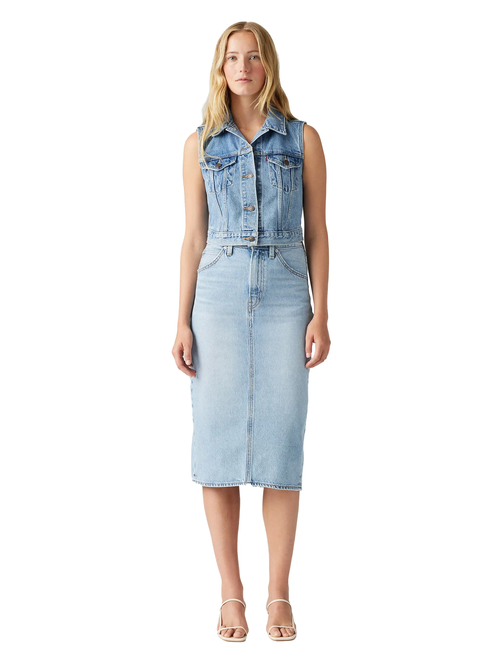 LEVI'S Women's High-Rise Slit Skirt Blue