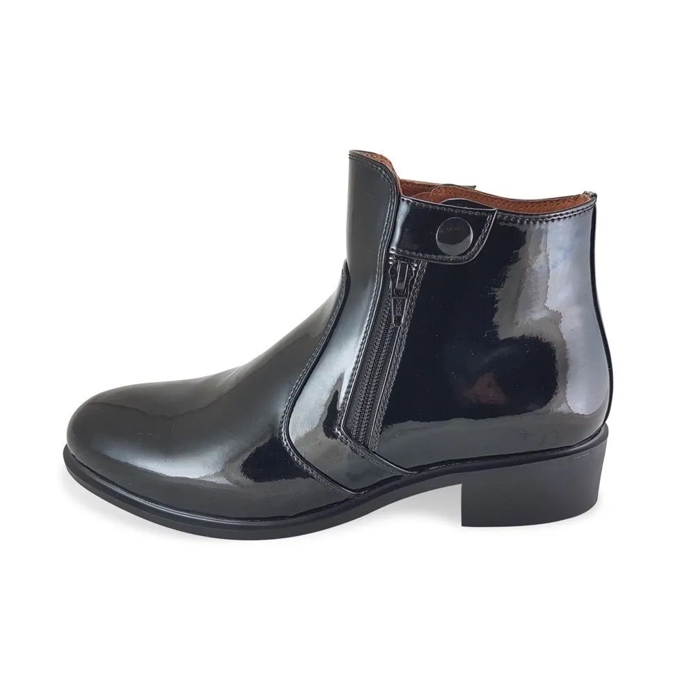 FREEWOOD SHOES Doublezip button boot-black