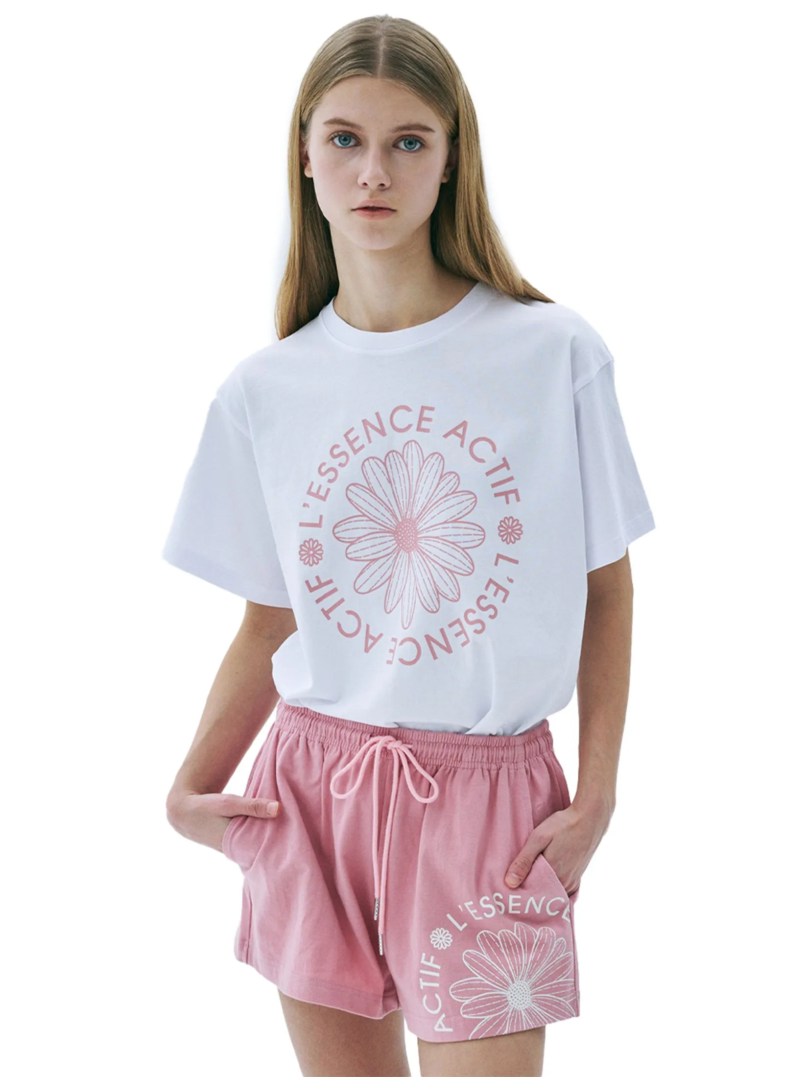 MARDI MERCREDI ACTIF T-Shirt Actif Emblem White Pink F