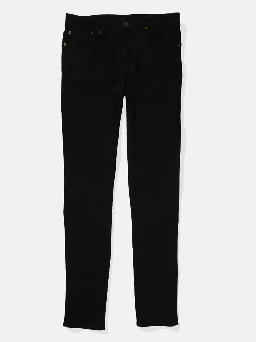 AMERICAN EAGLE MEN INTL EXCLUSIVE BLACK CLEAN SKINNY CROPPED 001 BLACK