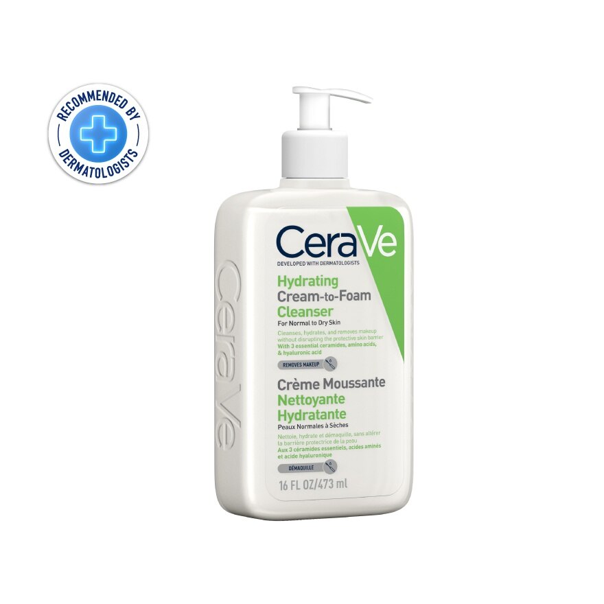 Cerave Hydrating Cream-to-Foam Cleanser 473 ml.