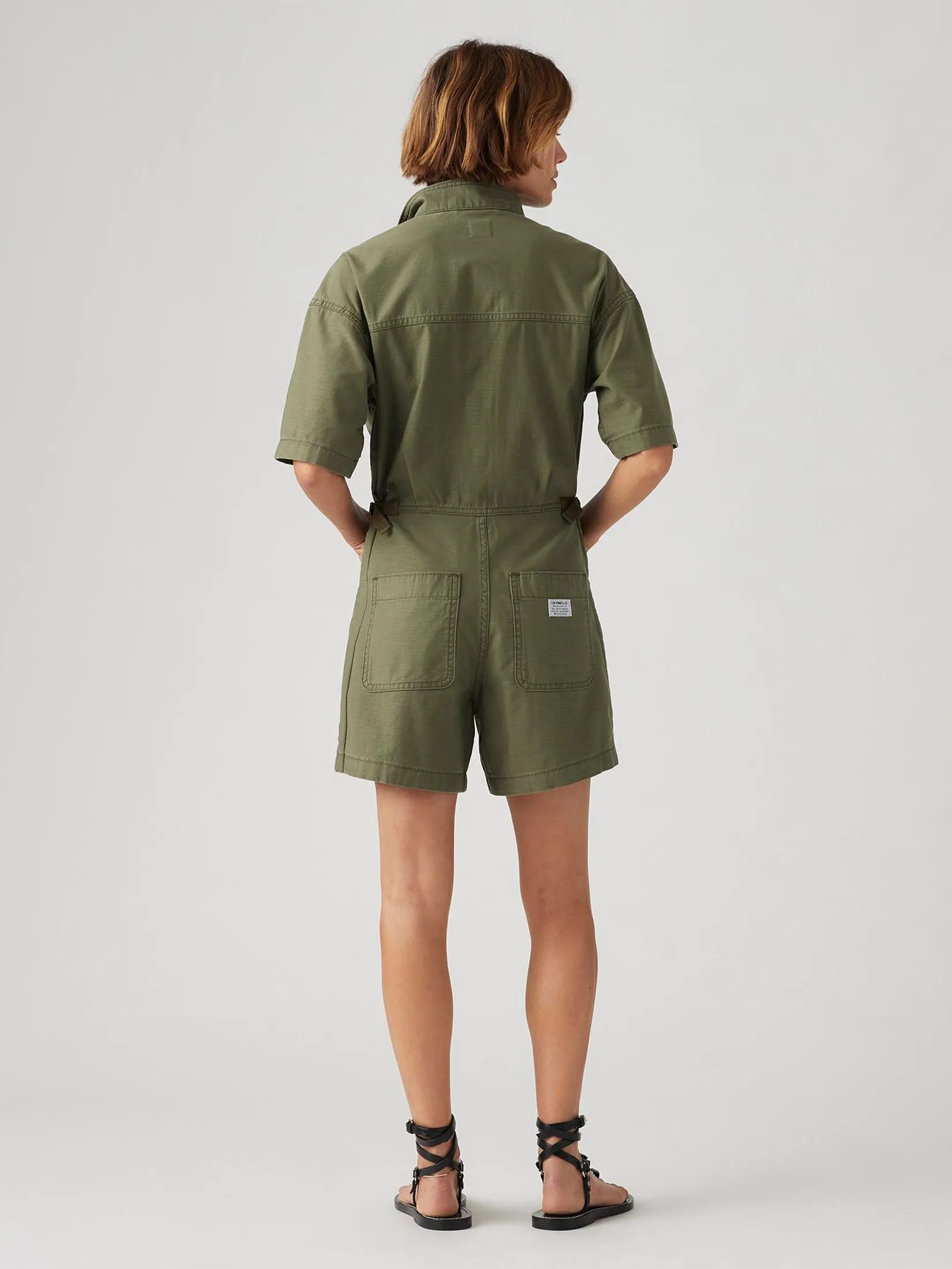 LEVI'S Women's Short-Sleeve Surplus Romper Green
