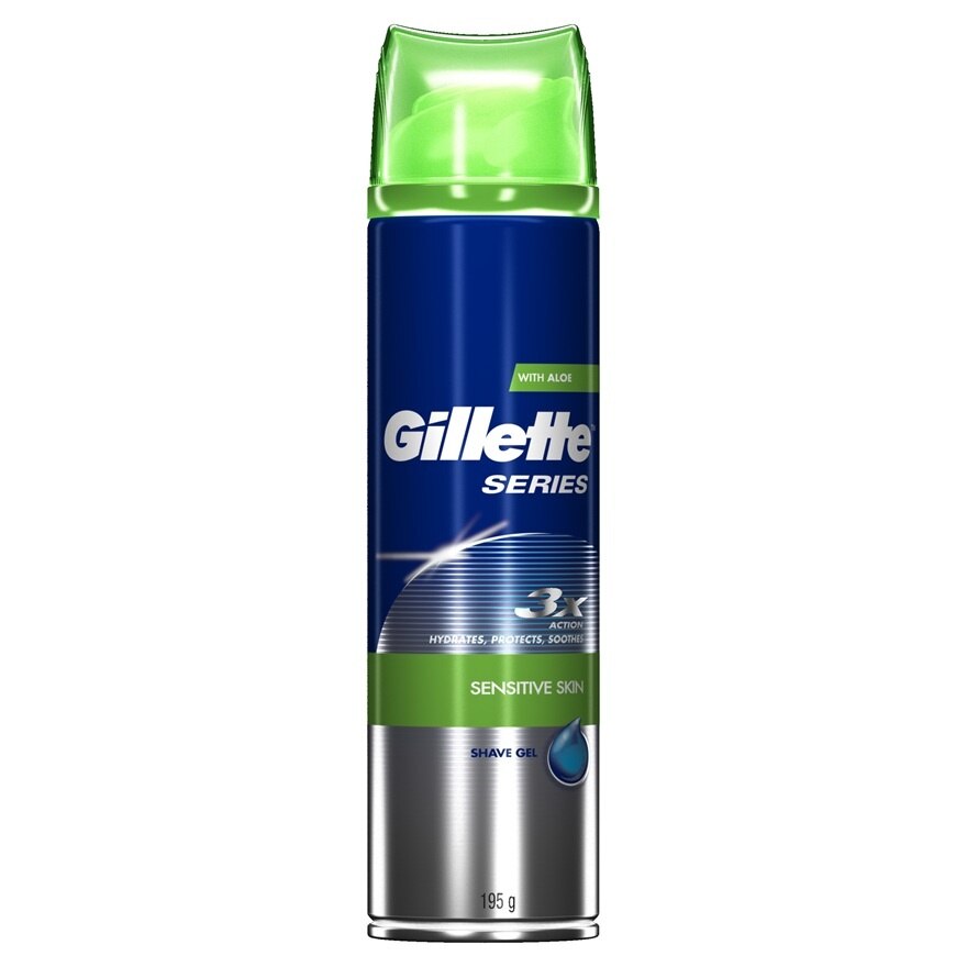 Gillette Series Sensitive Skin Shave Gel With Aloe 195 G. - Blue