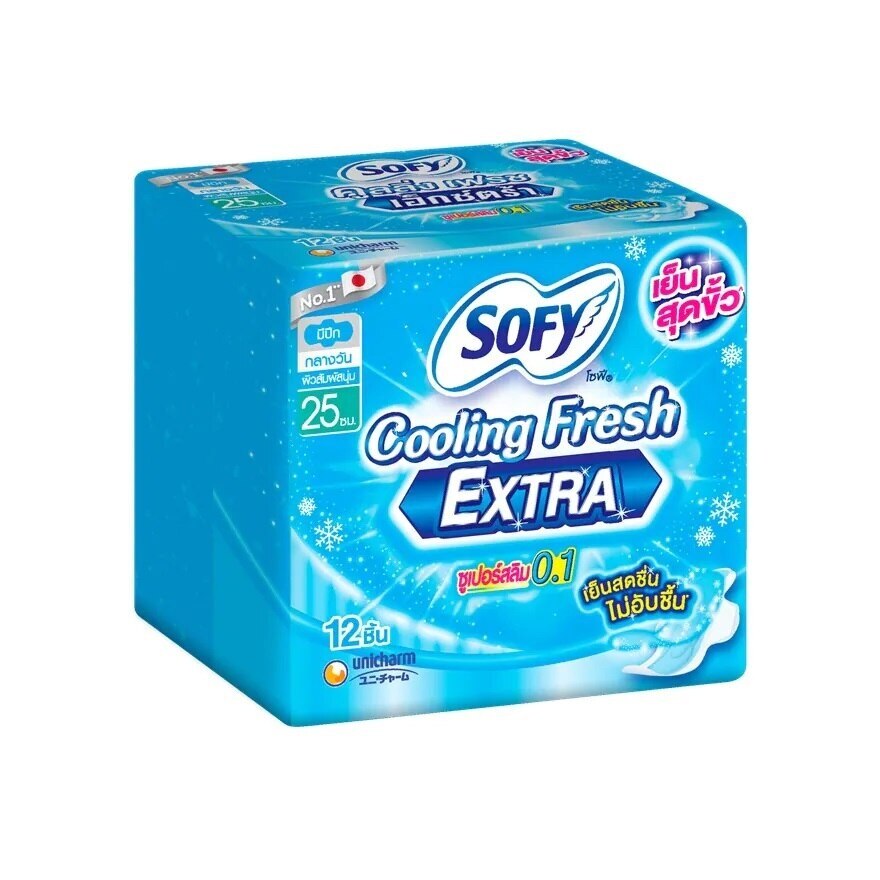 Sofy Cooling Fresh Extra Day Super Slim 0.1 Wing 25 cm. 12 Pcs.