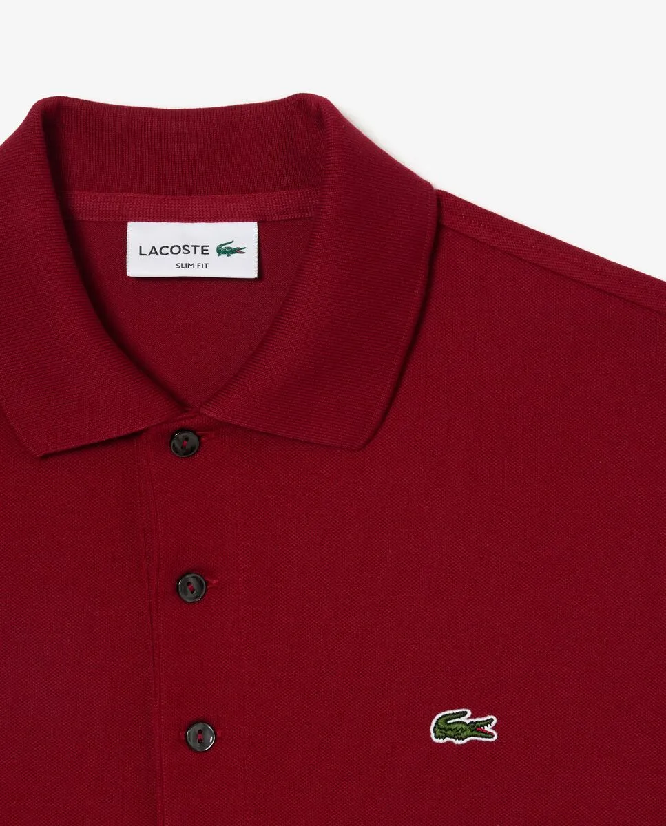 LACOSTE Slim Fit Stretch Piqu  Polo Shirt Burgundy