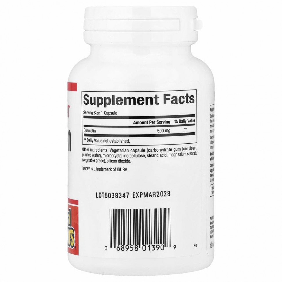 Natural Factors, кверцетин, 500 мг, 60 вегетарианских капсул