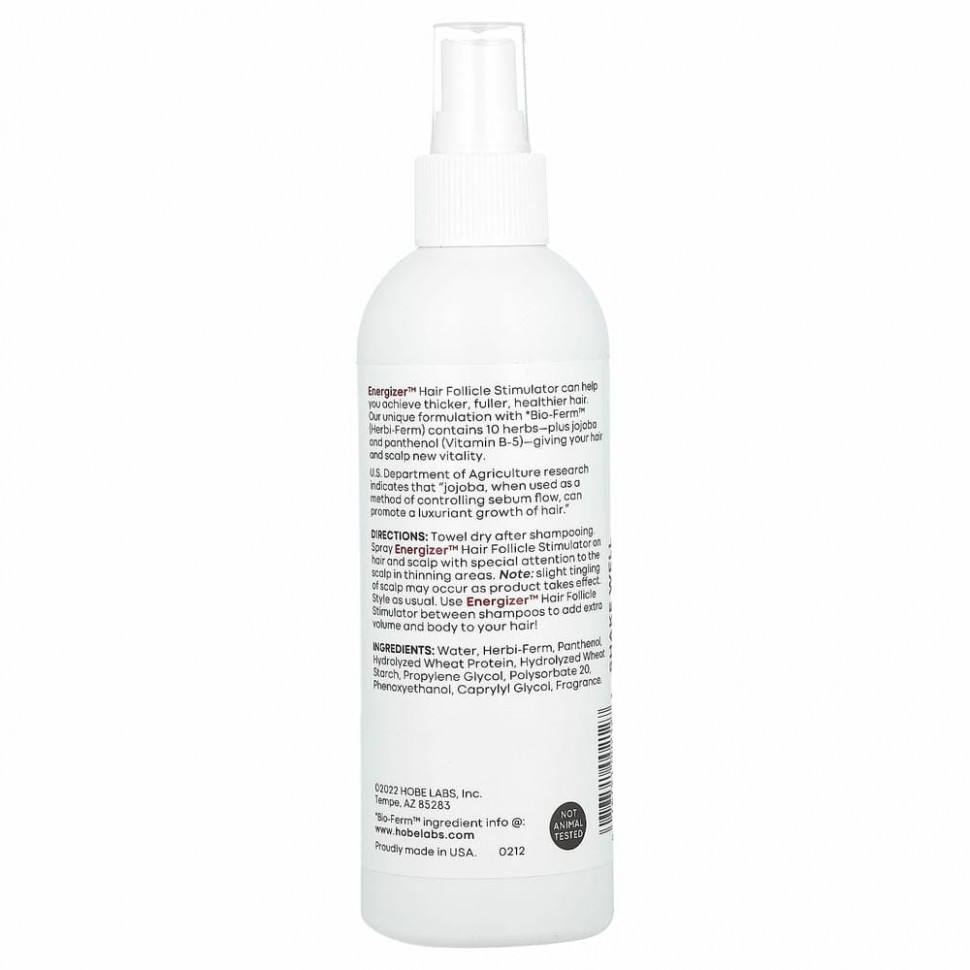 Hobe Labs, Energizer, стимулятор роста волос с жожоба и витамином B5, 237 мл (5,8 жидк. унции)