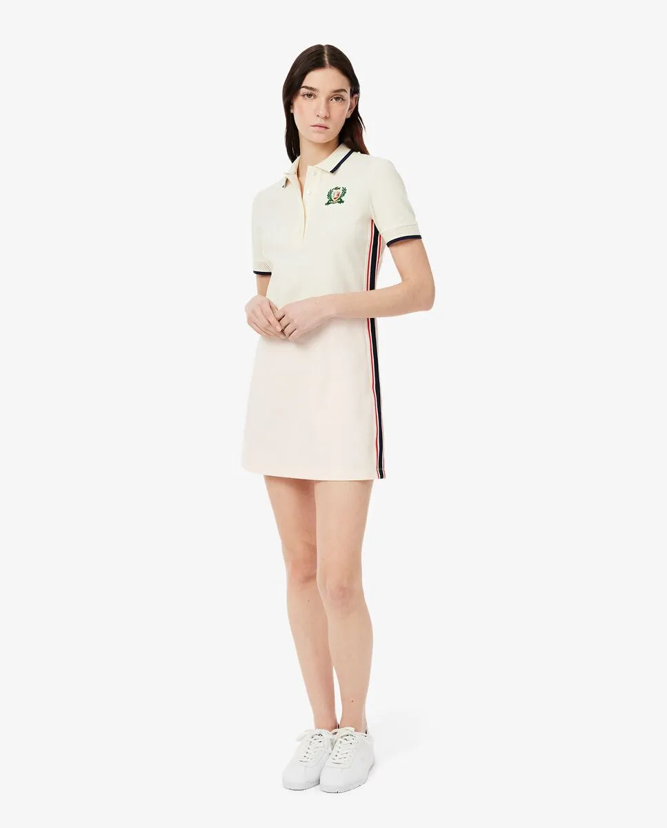 LACOSTE French Made Slim Fit Polo Dress White