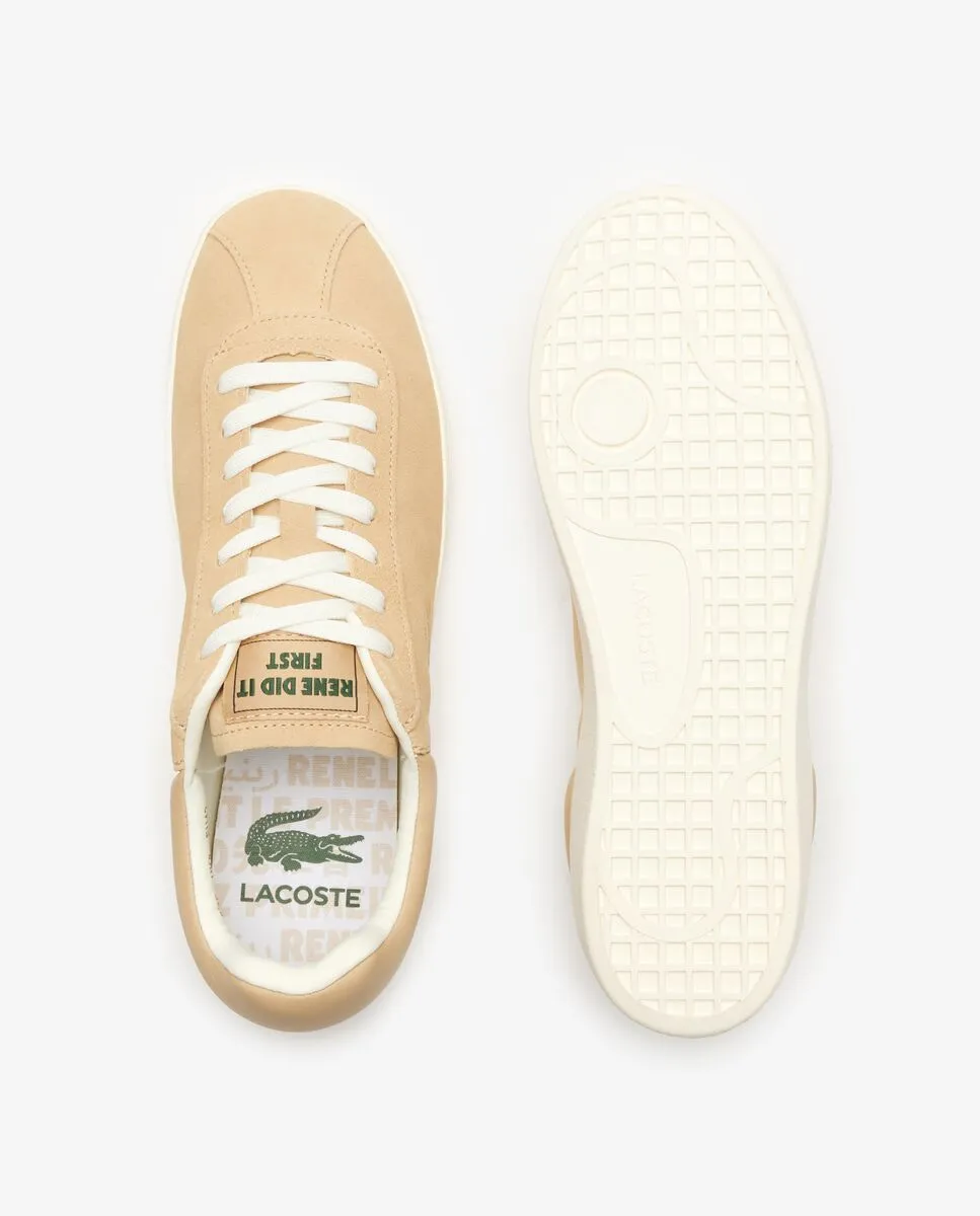 LACOSTE Light Brown Men’s Baseshot Tonal Leather Trainers