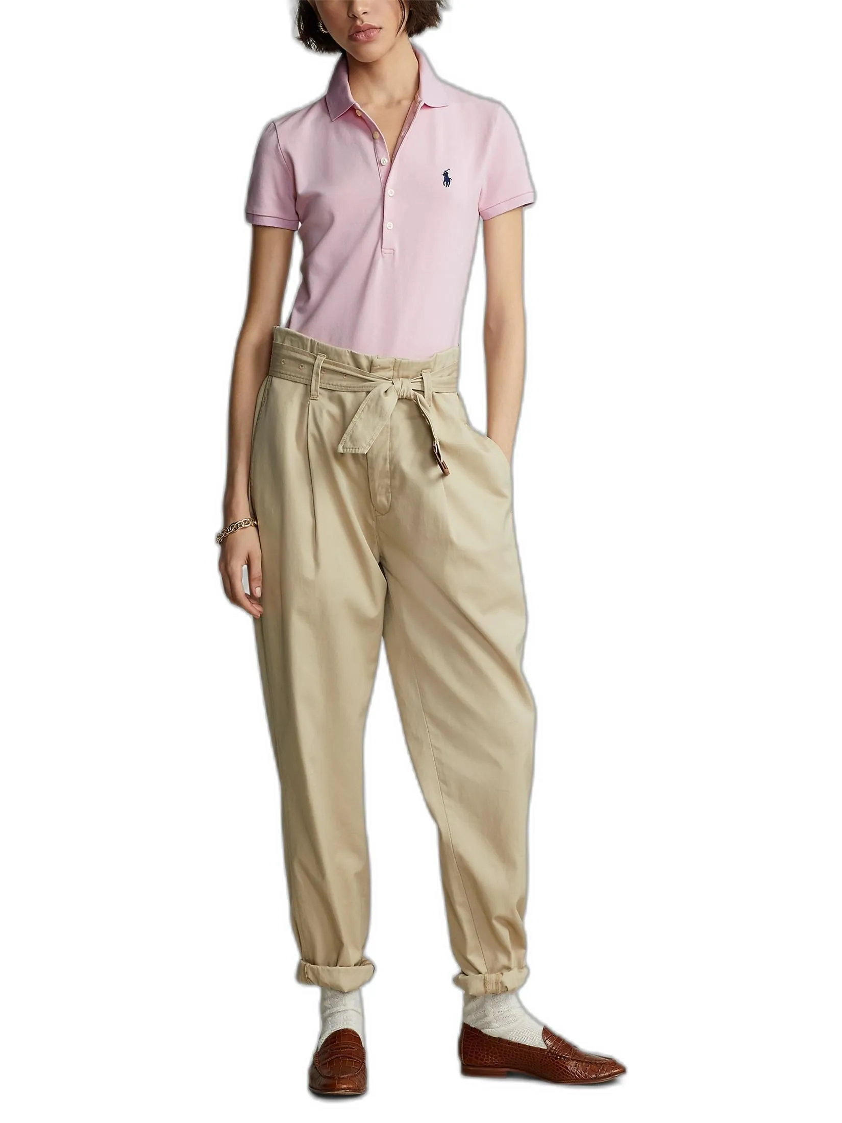 POLO RALPH LAUREN POLO-Slim Fit Stretch Polo Shirt WMPOKNINCU20373 650 PINK