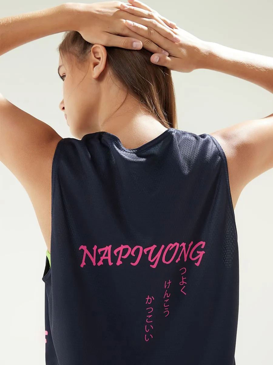 NAPIYONG Jelly Swingman Tank Top in Navy
