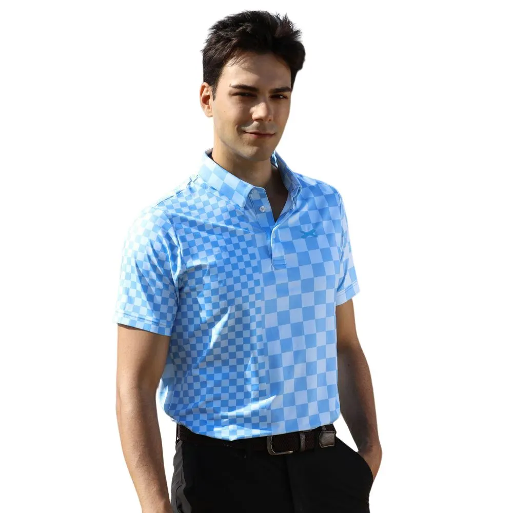 XOLO Light Blue CHECKERED POLO (040064)