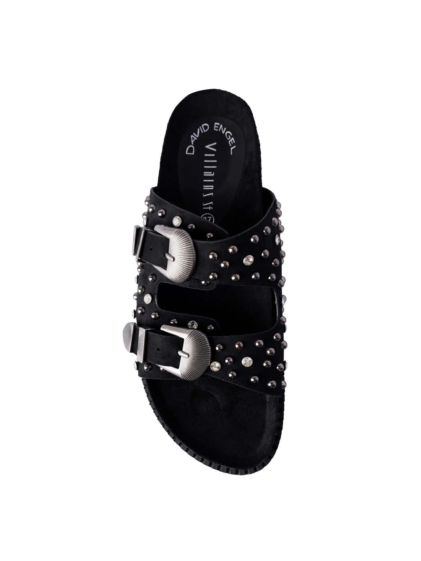 VILLAINS SF ANDREA Women's Platform Flat Sandals BLACK