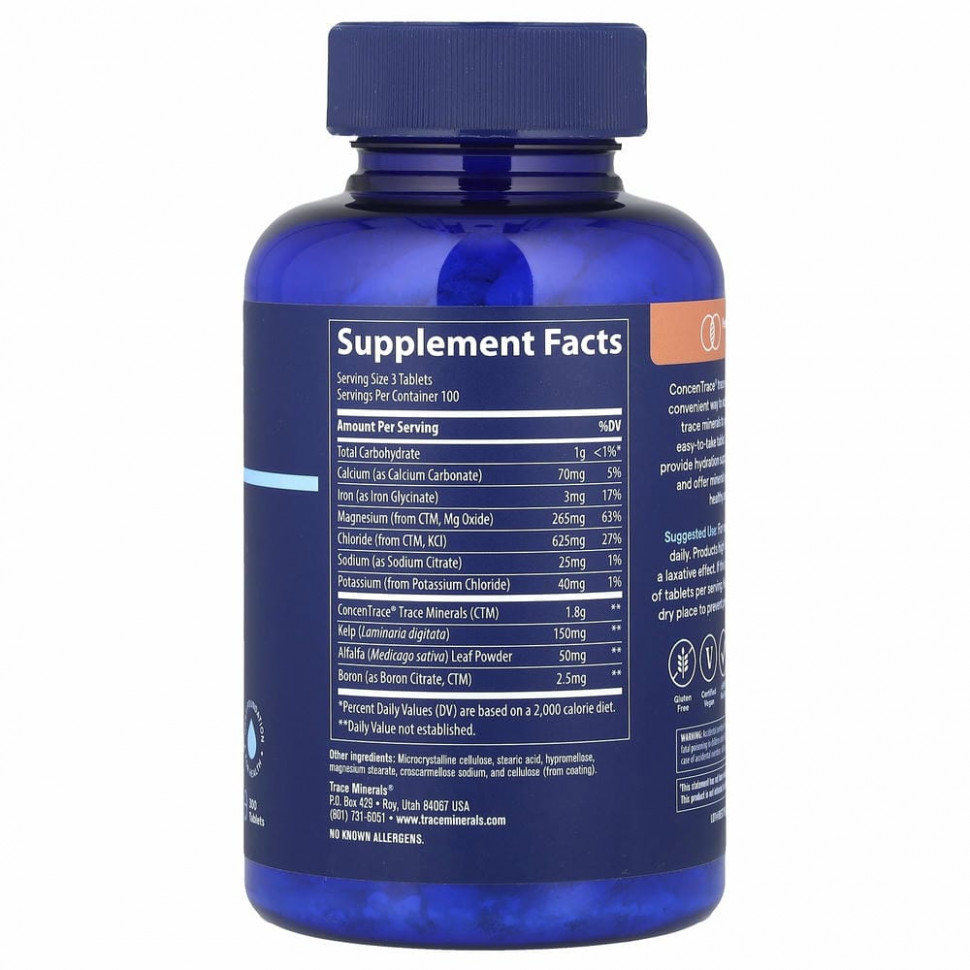 Trace Minerals ®, ConcenTrace, таблетки с минералами и микроэлементами, 300 таблеток