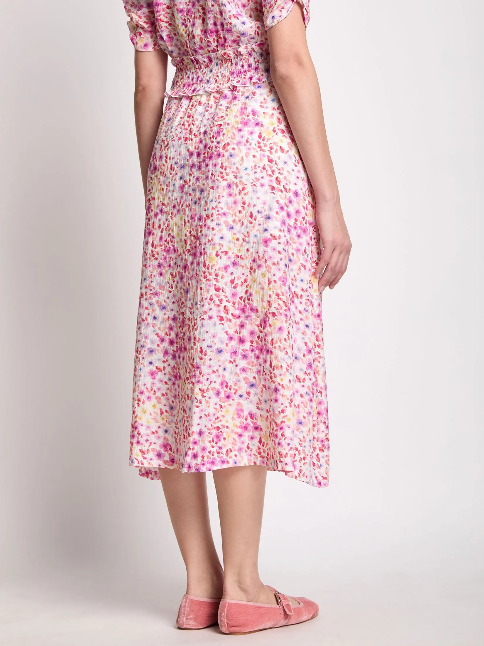 LOLITA Women Midi Skirt With Front Slit And Button Detail