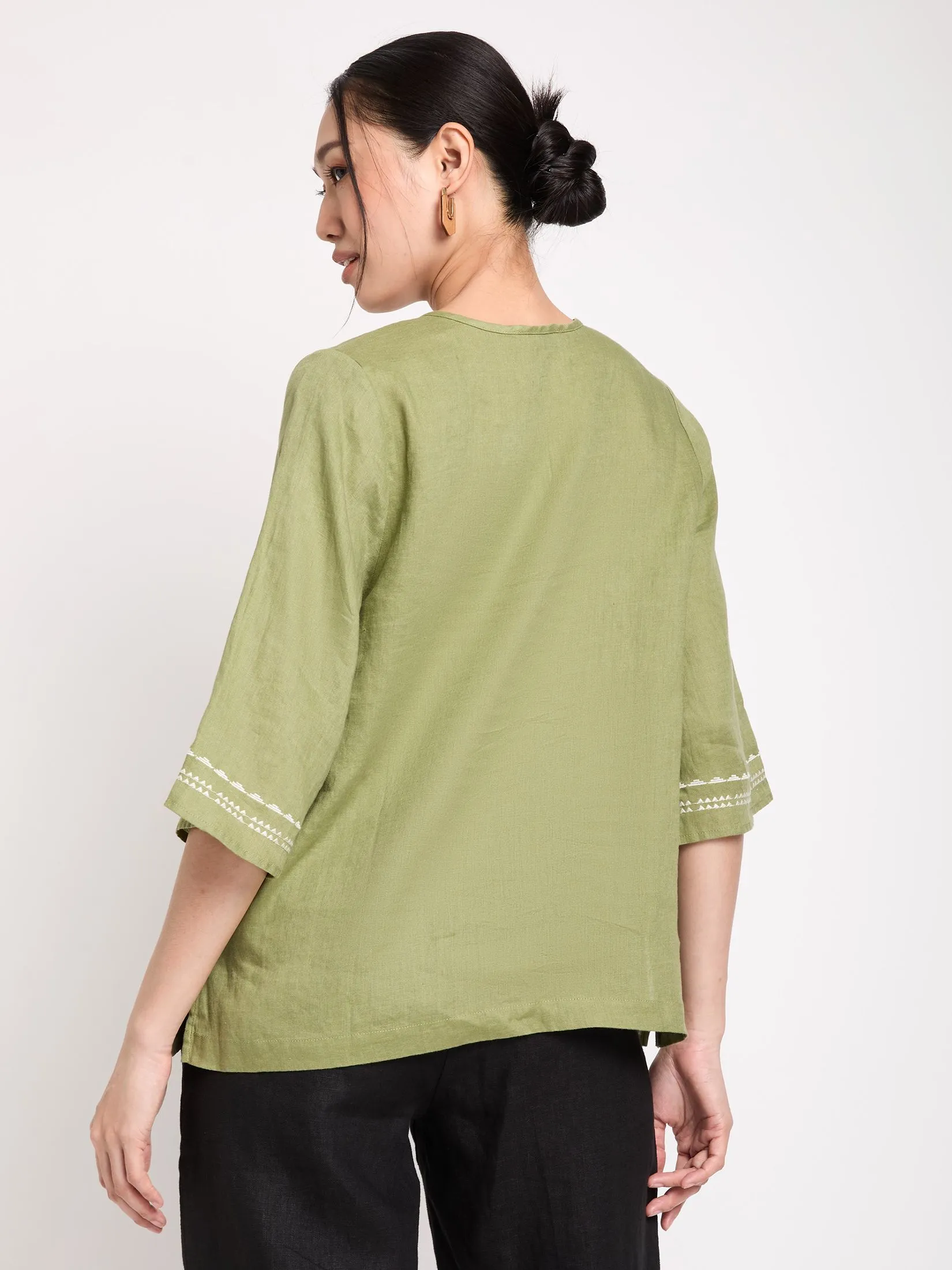 ESTIMATE Women Blouse 3/4 Sleeve Embroidered