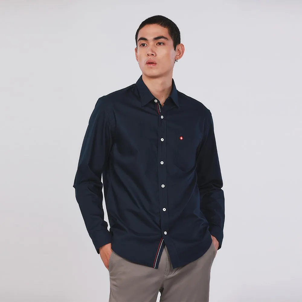 JOHN HENRY Men's Long Sleeves Shirts (Slim Fit) ESSENTIALS Navy Size - L