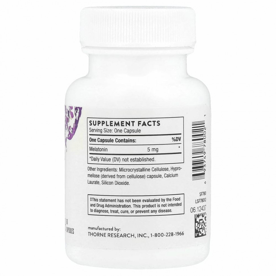 Thorne Research, Мелатон-5, 60 капсул
