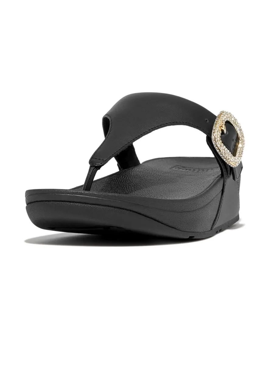 FitFlop™ WOMEN'S LULU CRYSTAL-BUCKLE TOE-POST HN9-001 BLACK