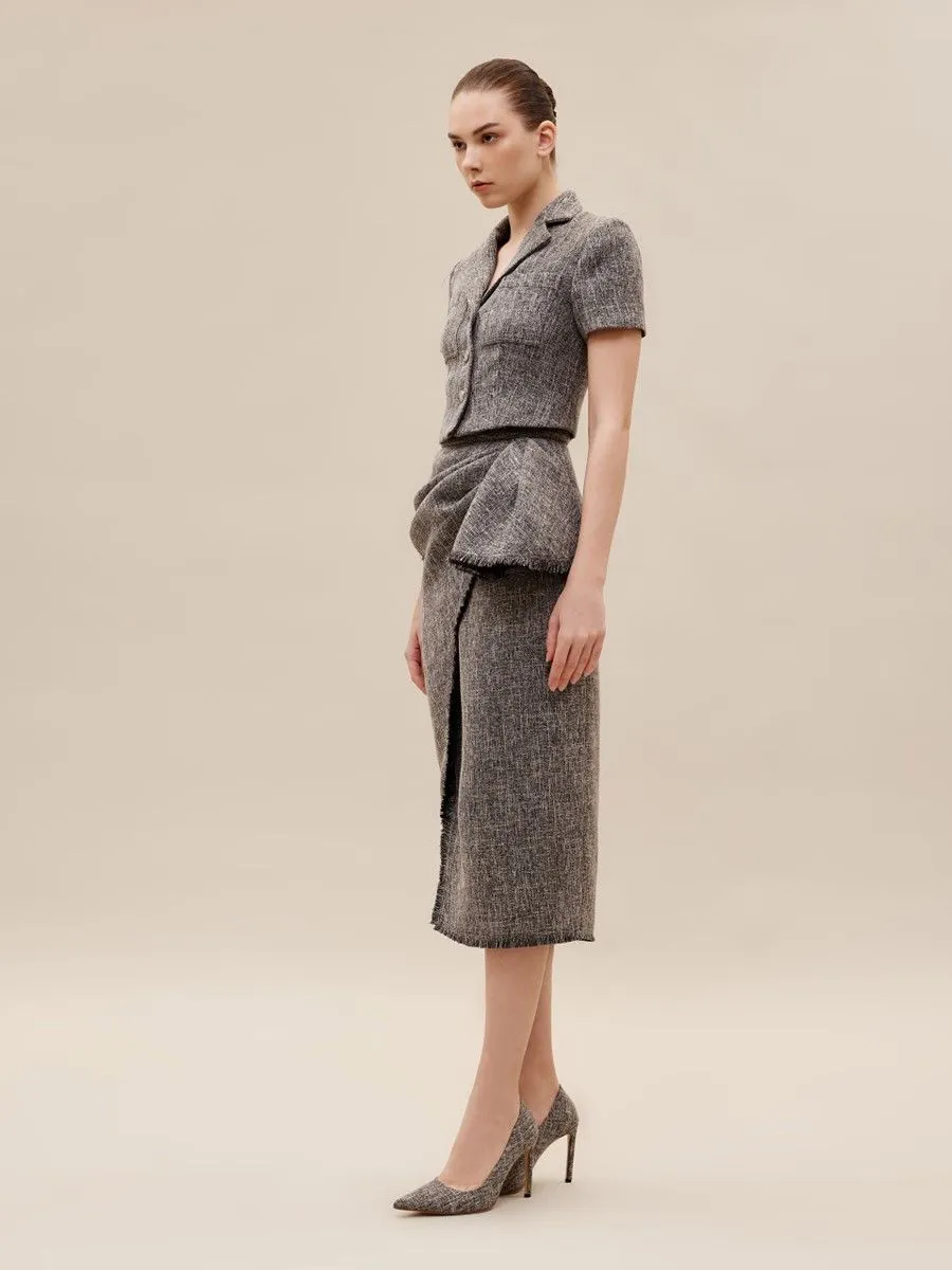 ASAVA ( SS24 )Everly Ruffle Women Midi Skirt Black