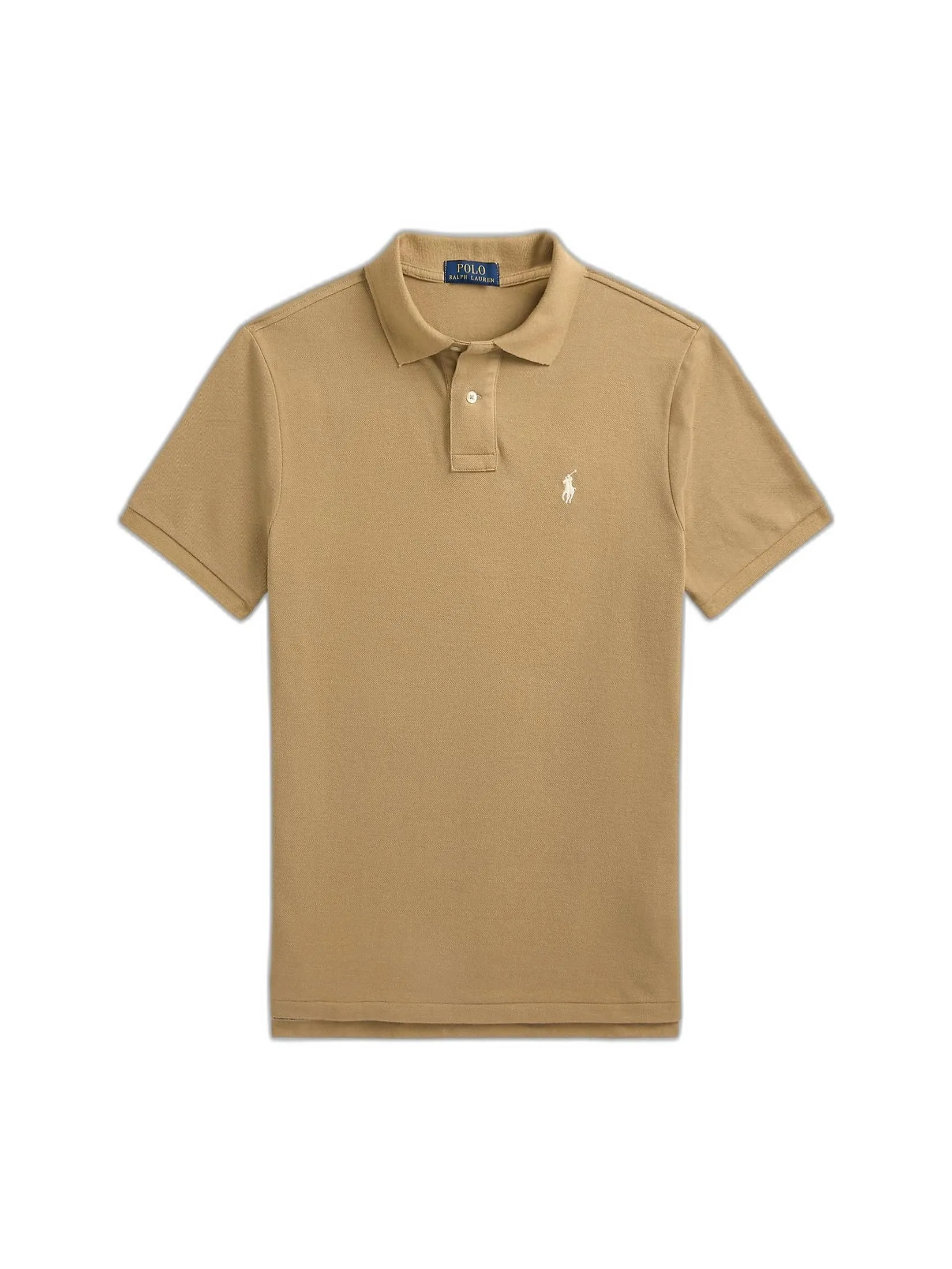 POLO RALPH LAUREN Men Polo-Custom Slim Fit Mesh Polo Shirt MNPOKNI1N822481-Medium Beige-260