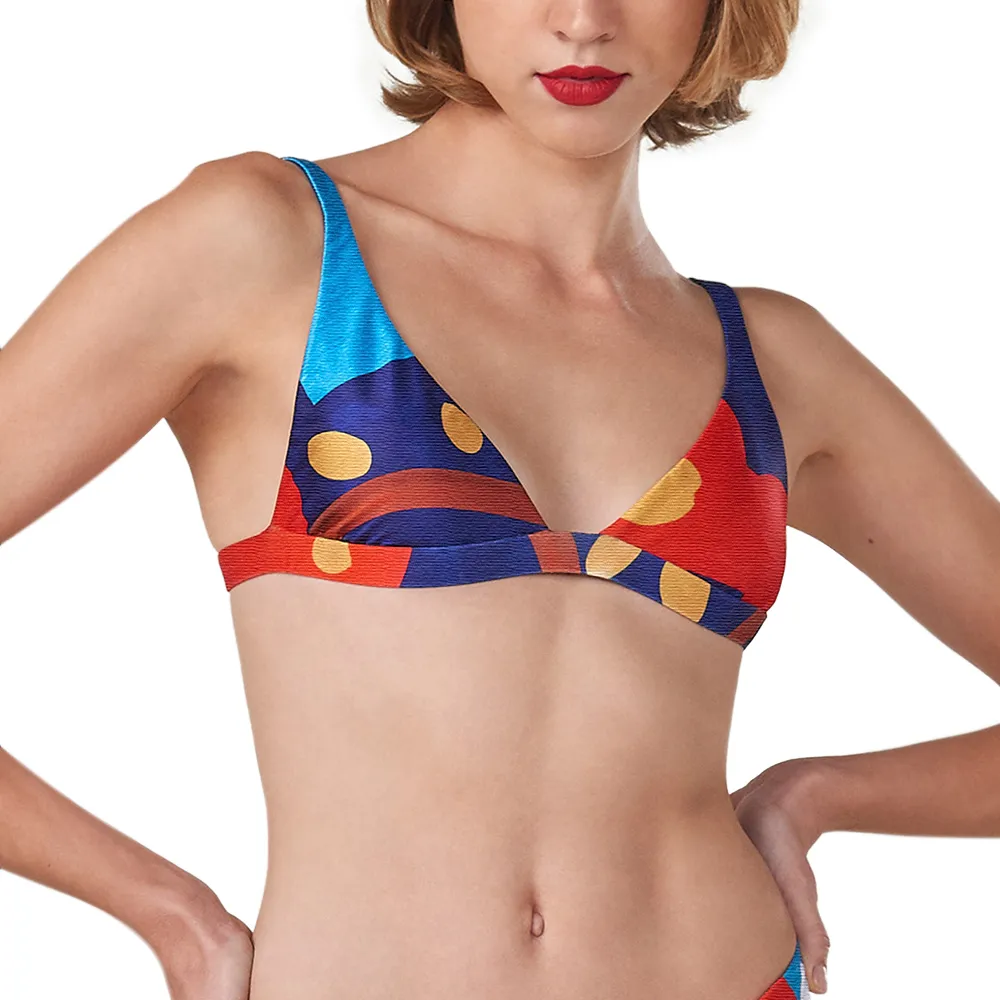 ANGELYS BALEK Multicolor String Bikini Women Swimsuit Size - L