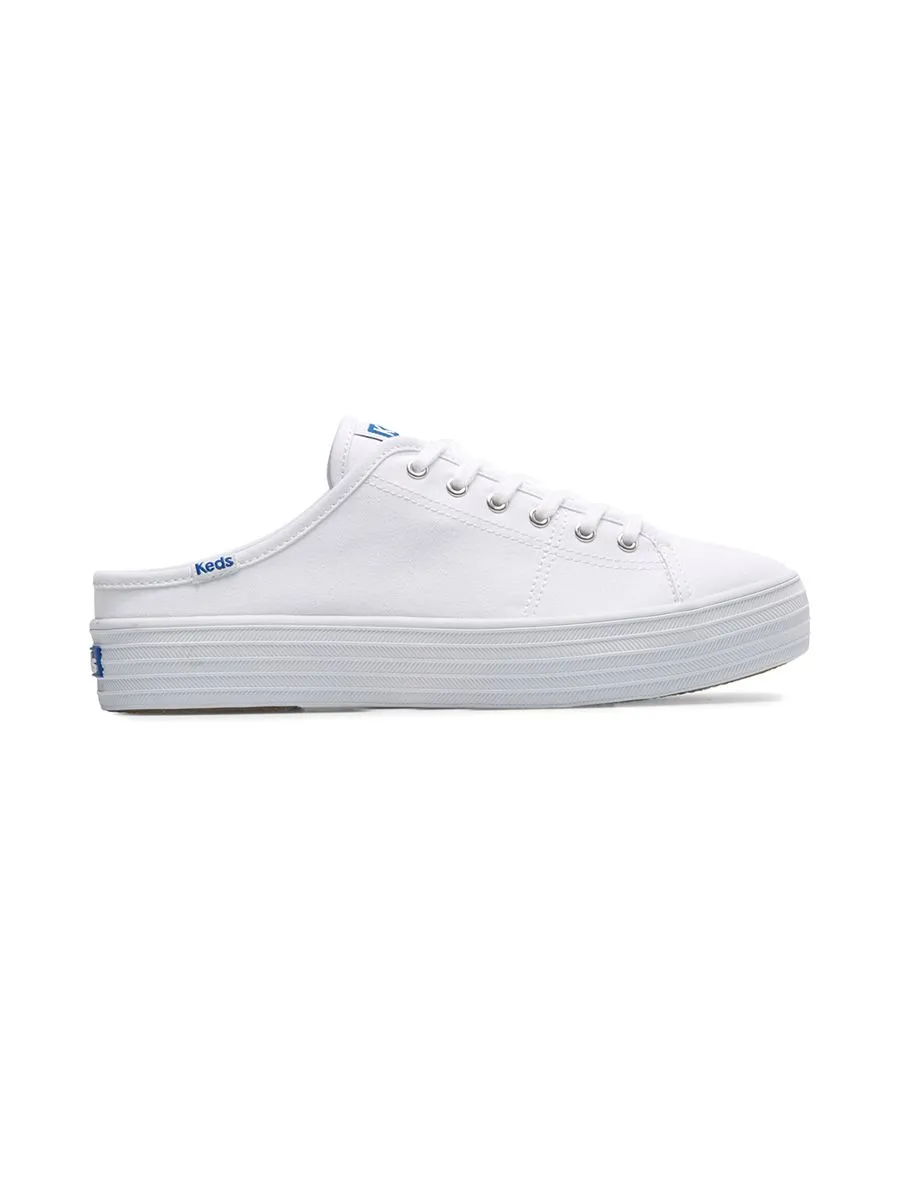 KEDS Women Triple Kick Mule Canvas White