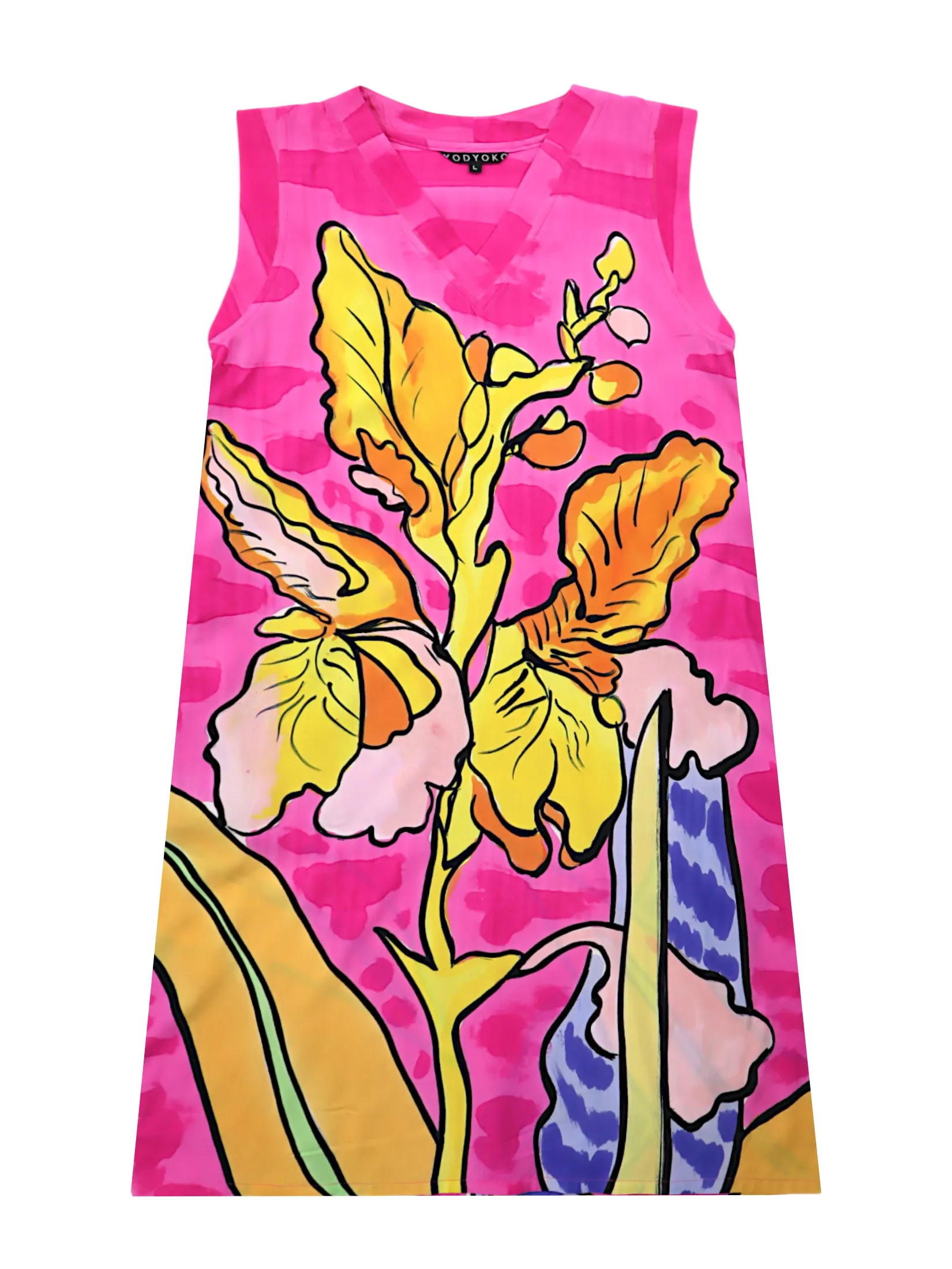 YODYOKO Woman Sleeveless Dress - Pink : Iris of the Dawn
