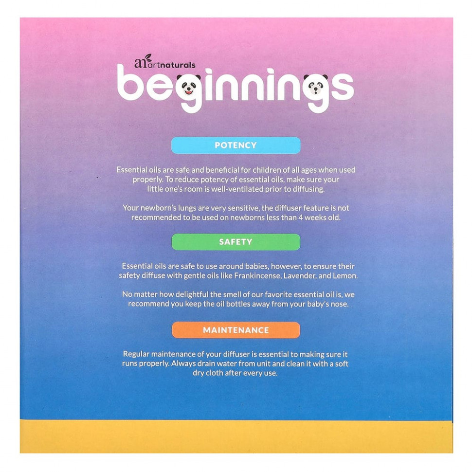 Artnaturals, Beginnings, Sleep 'N Slumber, ультразвуковой масляный диффузор со звуками для спокойного сна, 1 шт.