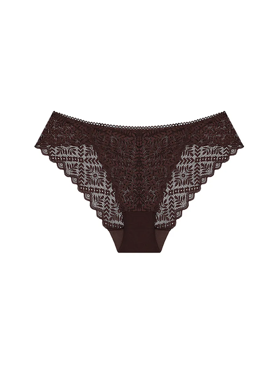 SABINA Mad Moiselle Basic Lace Winter 23 Bikini Panty - Deep Brown