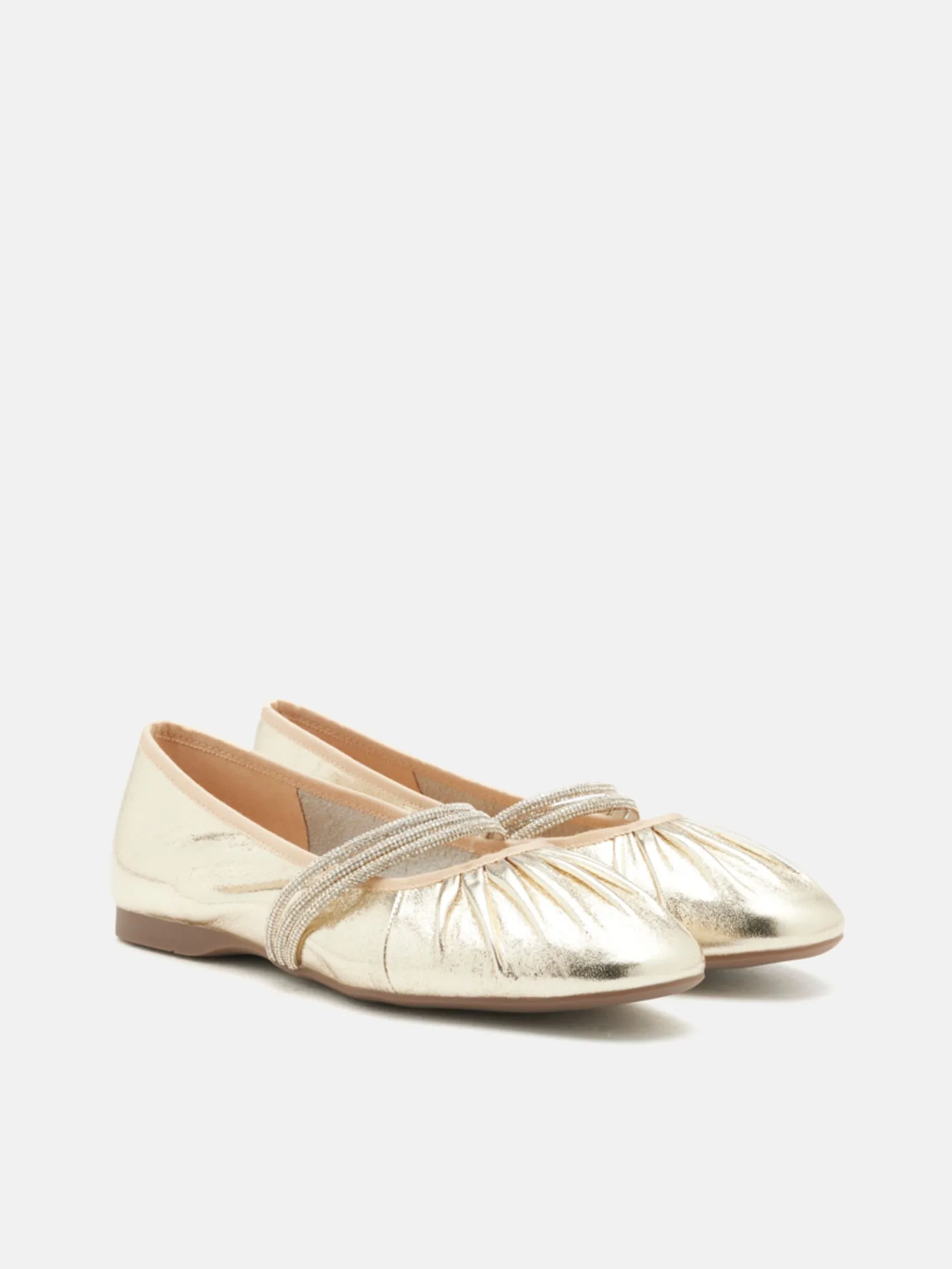 PAZZION Women Flat Shoes Elastic Strap Gold