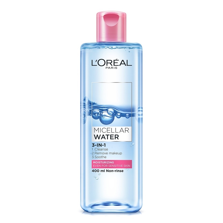 L'Oreal Paris Micellar Water 3 In 1 Moisturizing 400 Ml. - Pink
