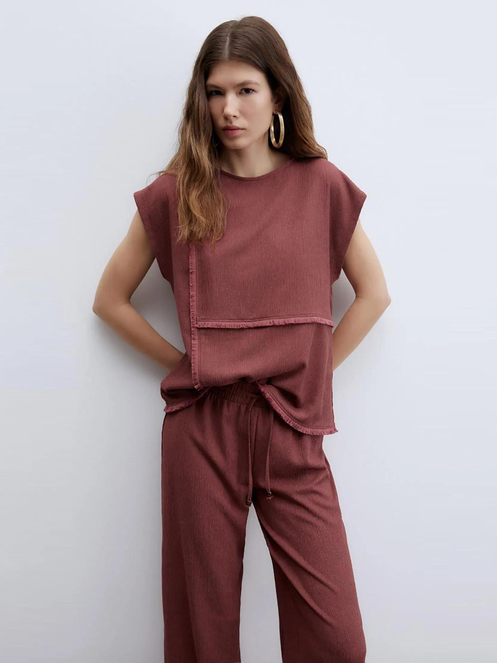 SFERA Women T-Shirt Textured Fringe