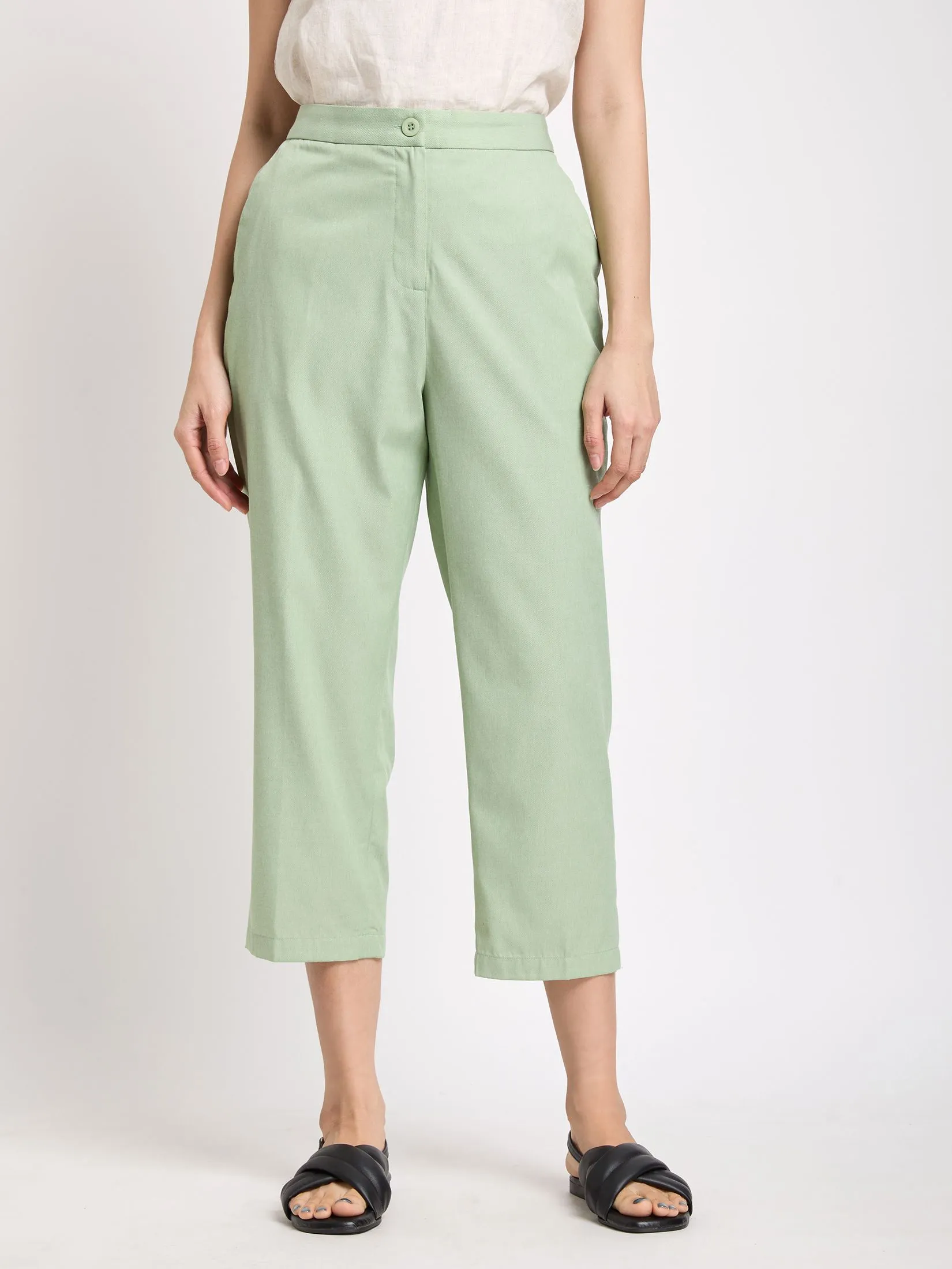 SIMPLICITY Women Straight Pants Front Pockets