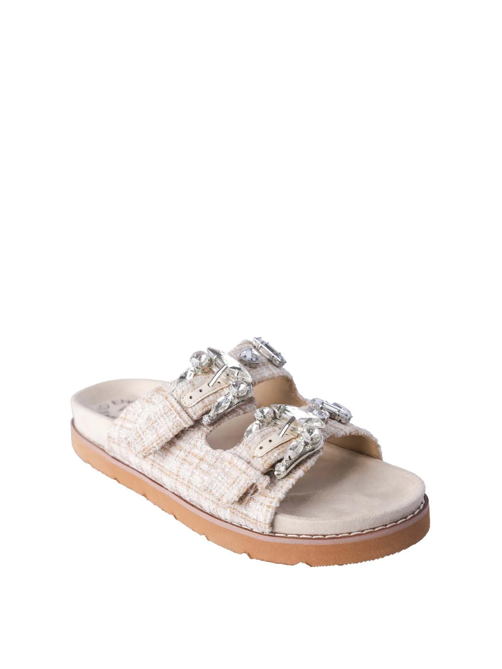 VILLAINS SF MIRA Women's Platform Flat Sandals NATURAL