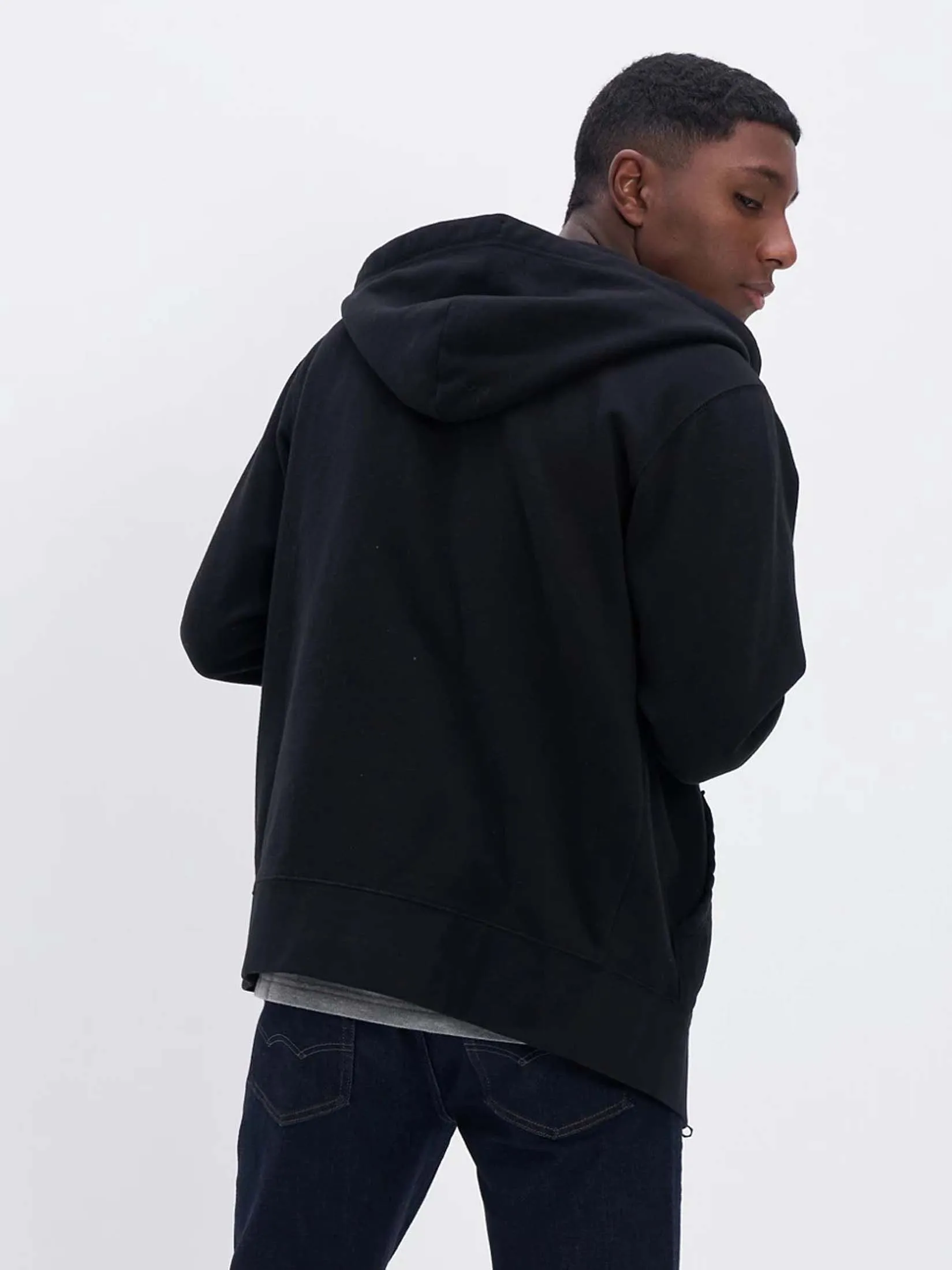 AMERICAN EAGLE MEN 1905 INTL GRAPHIC FZ HOODIE 064 BOLD BLACK