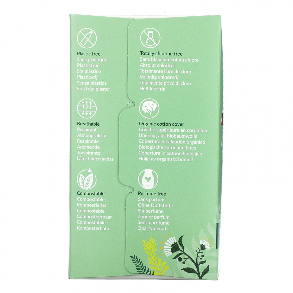 Natracare, ежедневные прокладки, внешний слой из органического хлопка, обычные, 18 штук