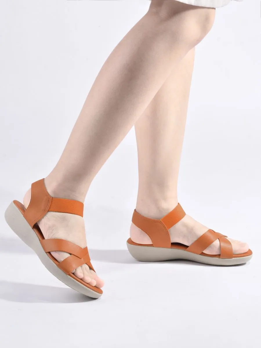 JOLI SNOB Orange Comfort Sandals ACT-32363