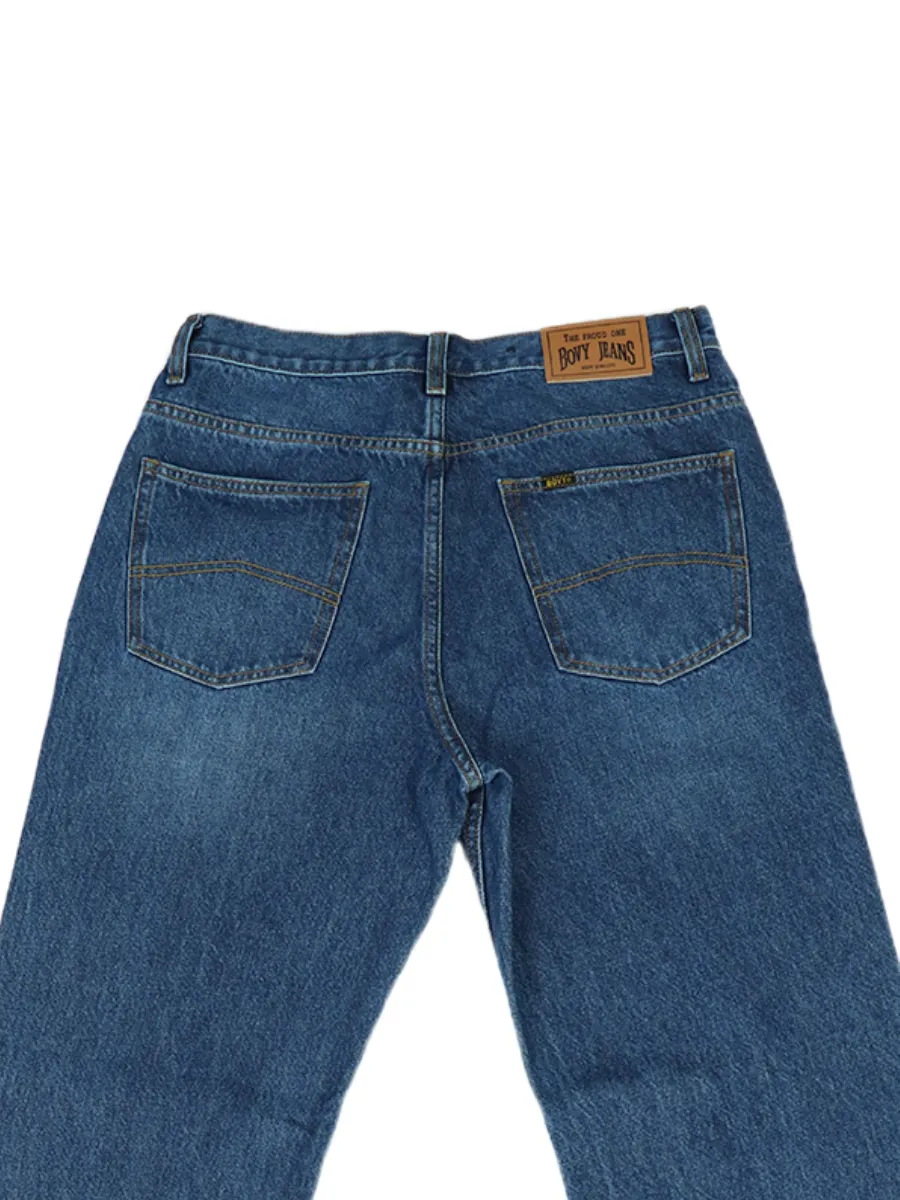 BOVY MEN S JEANS STRAIGHT DENIM DARKBLUE BIOWASH 9234