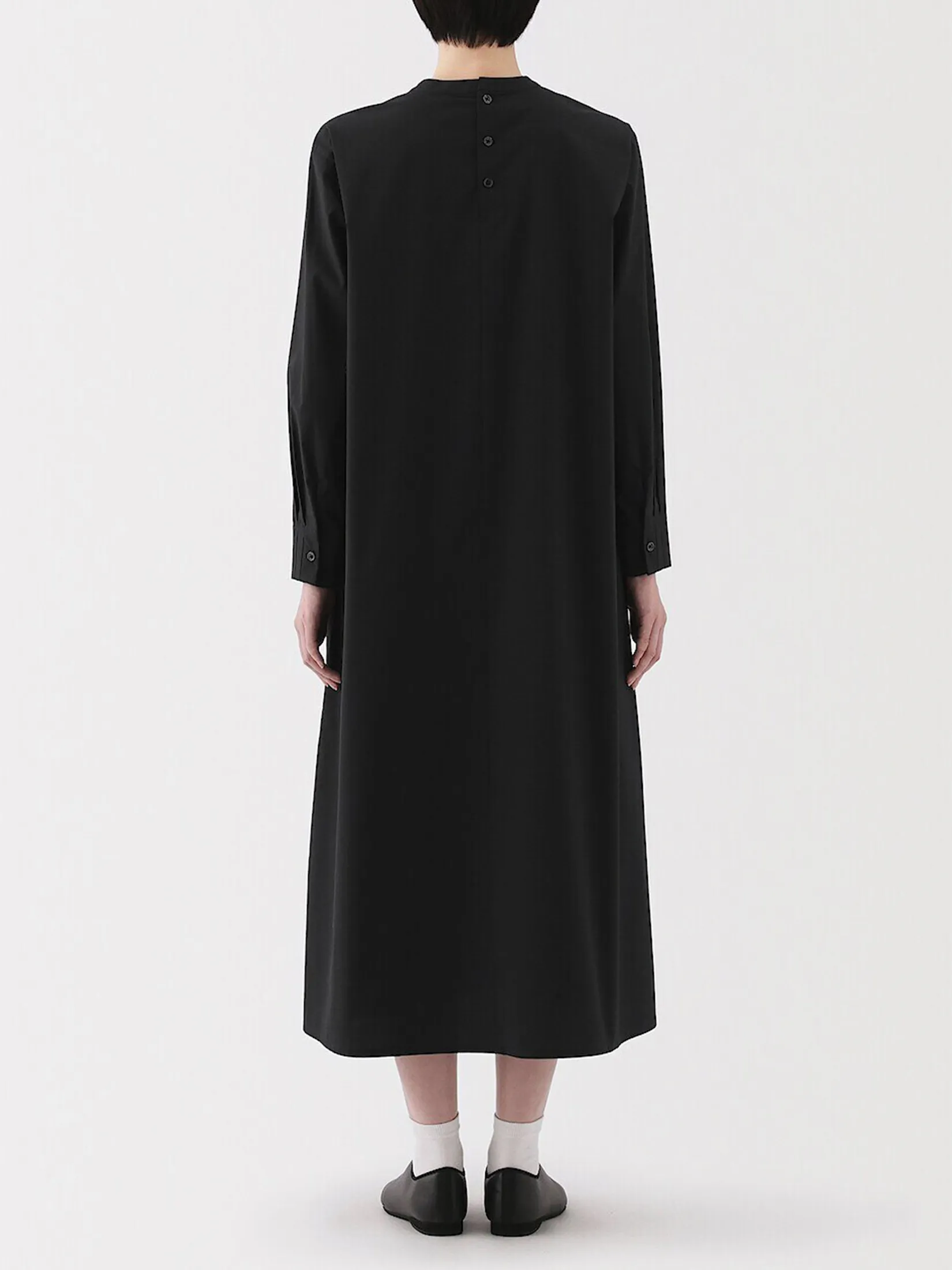 MUJI Women Dress Long Sleeve Quick Dry Broadcloth