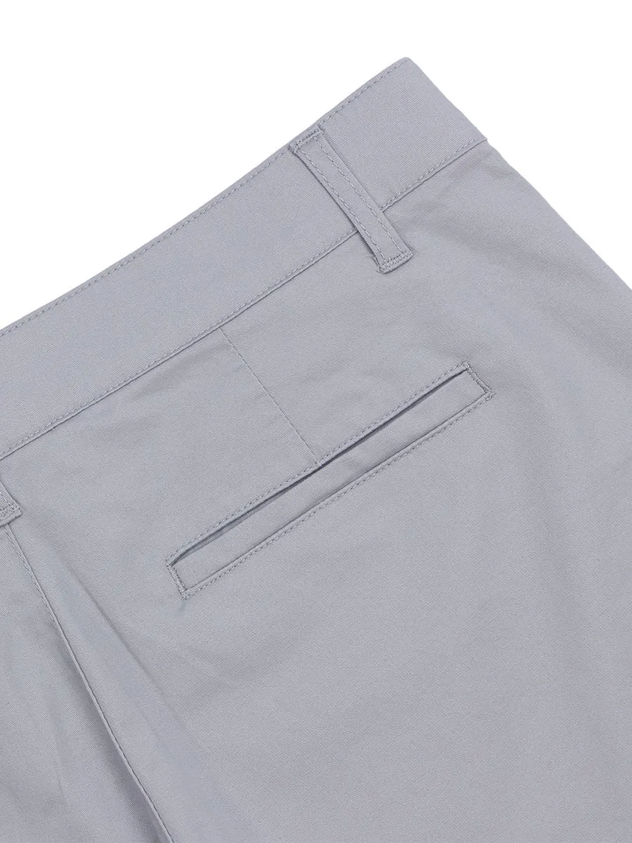 GIORDANO Women's Twill Mid-Rise Slim Fit Pocket Shorts (180 Elastic Waistband) Dolphin grey