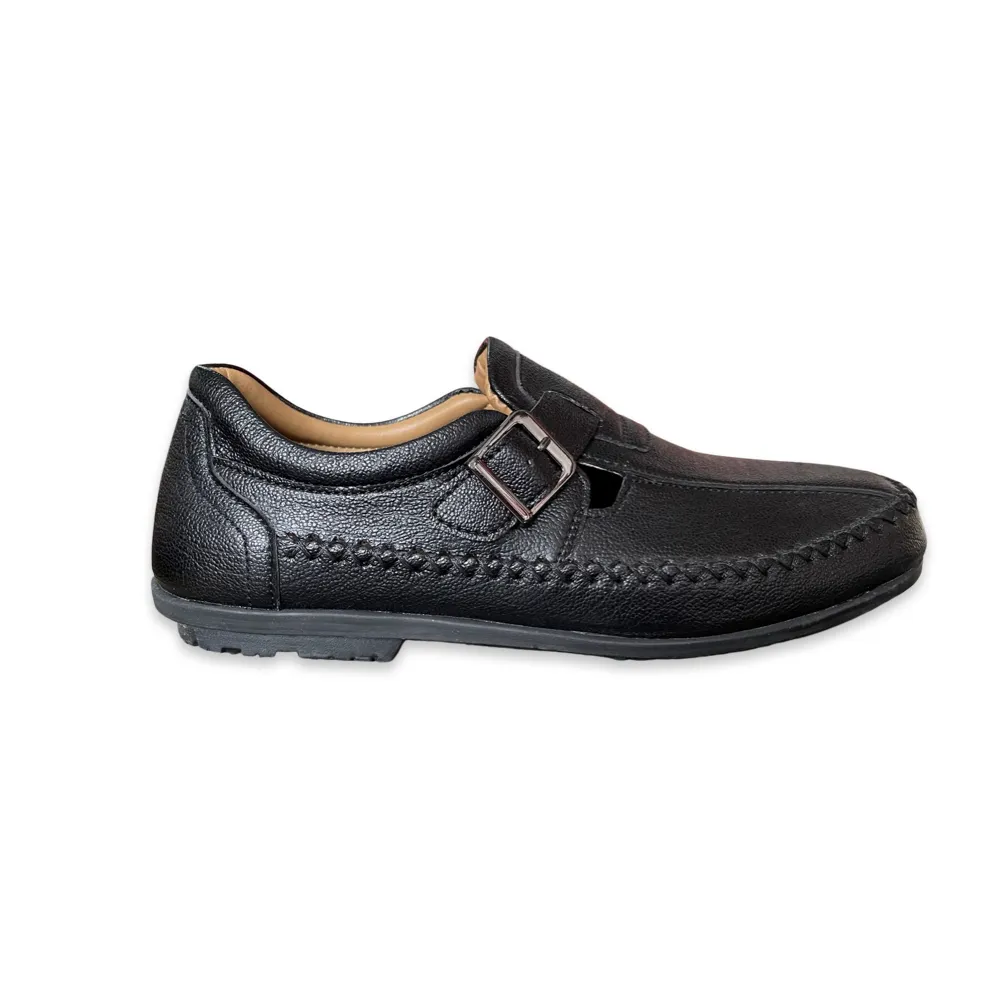 FREEWOOD SHOES Men belt loafer Black