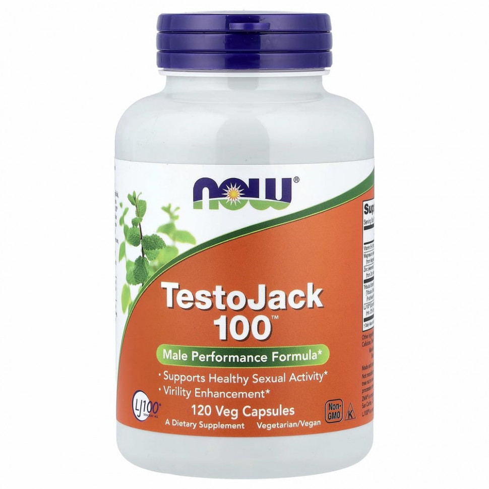 NOW Foods, TestoJack 100, 120 растительных капсул