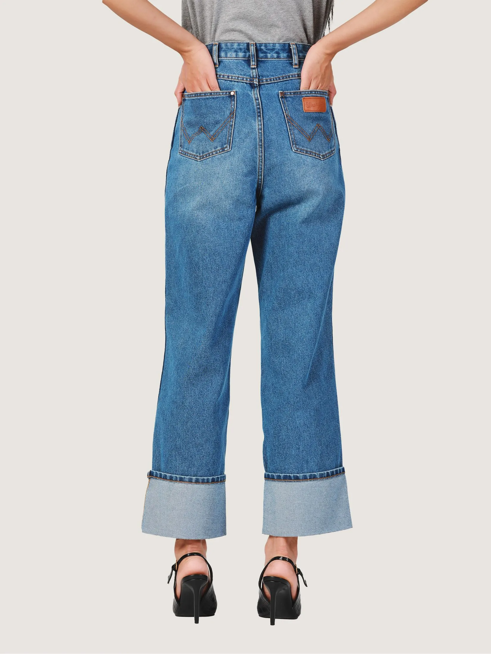 WRANGLER Women's Jeans Everyday with Wrangler Collection High Boyfriend Fit Mid Indigo