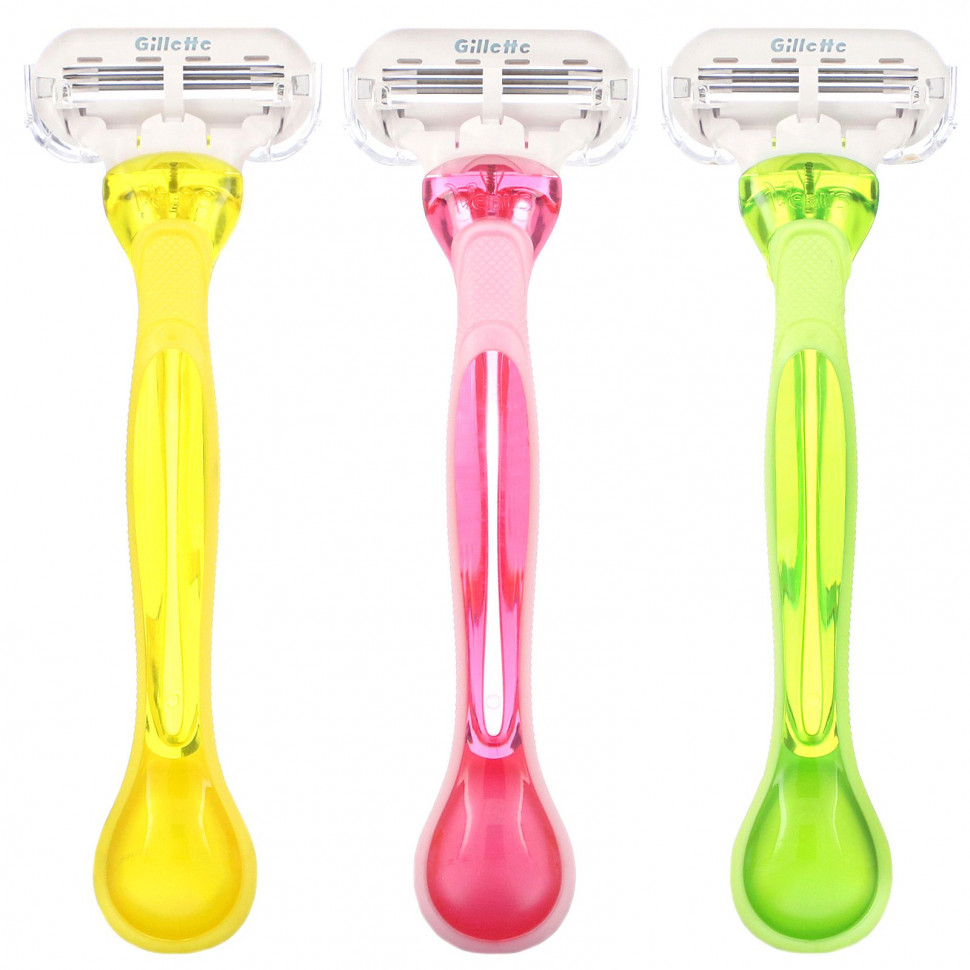 Gillette, Venus, одноразовый бритвенный станок, тропический аромат, 3 станка