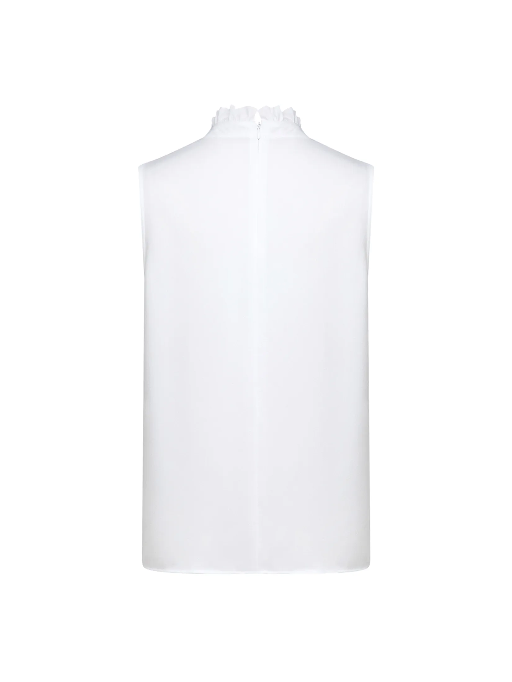 G2000 Women Clothing Crepe Ruffled Stand Collar Sleeveless Blouse  Regular Fit - Off-White